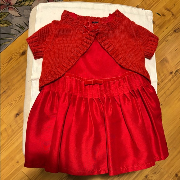 Baby Gap Red dress. Velvet with sweater included  #xmas - Picture 1 of 8
